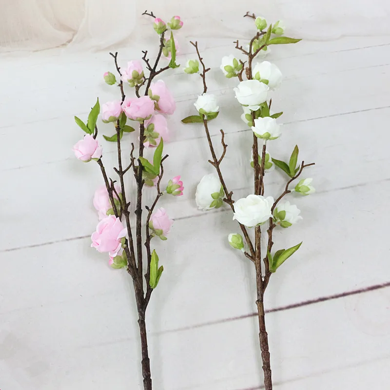Flone Artificial Cherry Flower Simulation Peach Blossom Silk Flowers Fake Flower Branch Bouquet Wedding Home Party Decor Art (12)