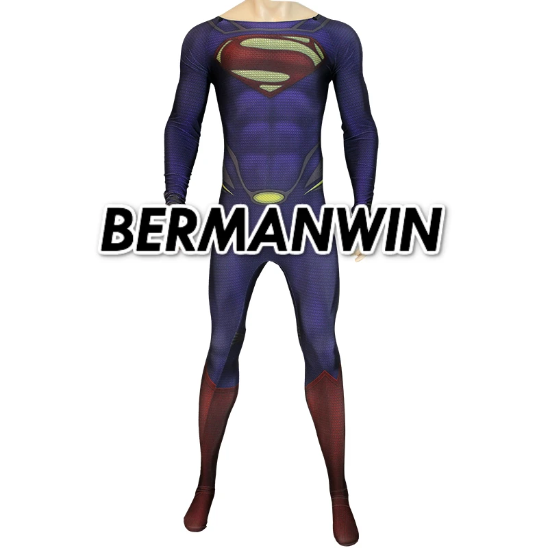 Высококачественный костюм супермена BERMANWIN мужской с 3D рисунком Костюм Супермена