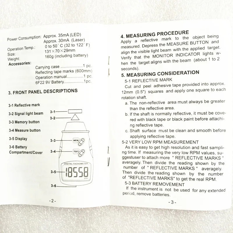 Тахометр dt 2234c инструкция