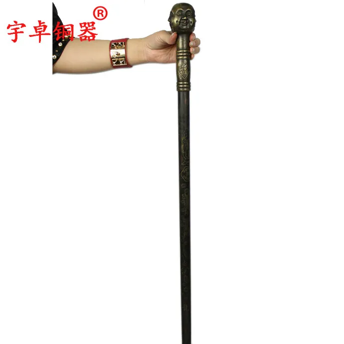 

bronze Buddha copper stick the passions old cane Walker crutches birthday ornaments decoration