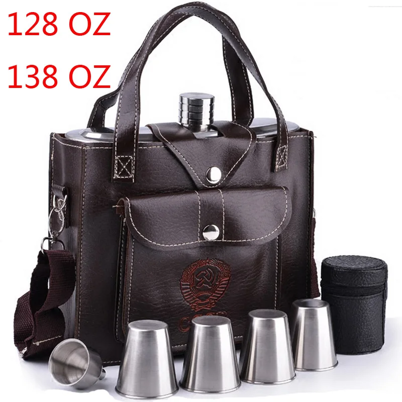 128oz 138oz big hip flasks cccp alcool stainless petaca whisky