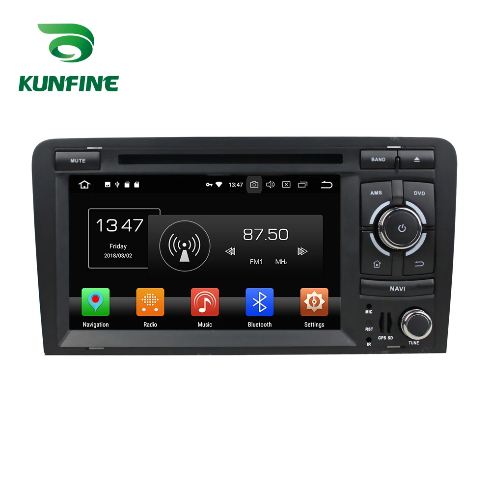 

KUNFINE Quad Core 2GB RAM Android 8.1 Car DVD GPS Navigation Multimedia Player Car Stereo For Audi A3 2006-2013 Radio headunit