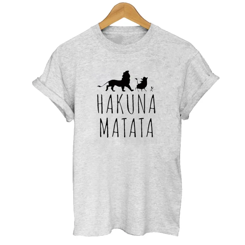 2019 الصيف هاكونا ماتاتا إلكتروني طباعة المحملة قميص أوم الصيف النساء قصيرة الأكمام تي شيرت زائد حجم المرأة عارضة 100% قطنية عالية الجودة