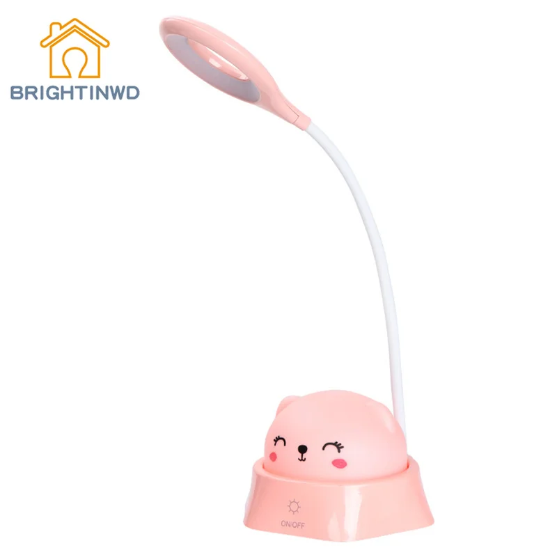 

BRIGHTINWD Cartoon Simple Lighting Reading Led Desk Lamp Modern Student Learning Charging Creative Table Lamps Bedroom Light