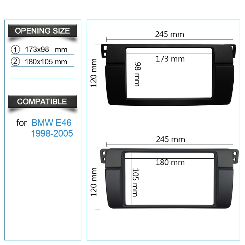 Двойной Din радио фасции для BMW 3 серии E46 1998-2005 стерео панель приборной панели комплект рамка объемная пластина рамка