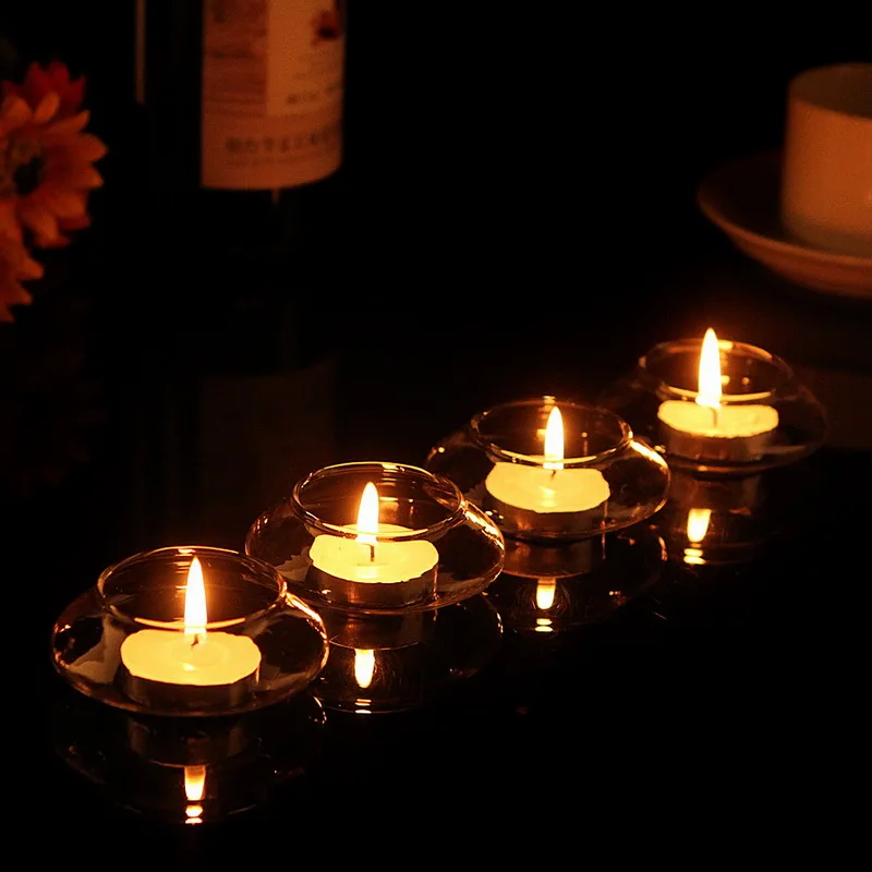 

Hot Garden Retro Glass Hanging Candle Tea Light Holder Candlestick Transparent
