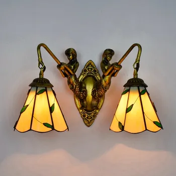 

tiffany fashion European style wall lamp Baroque Bohemia Mermaid mirror light fashion rustic bed-lighting lamps