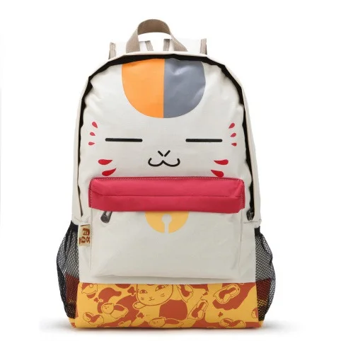 

Girl Laptop Backpack Cute Face Print Pu Schoolbag Beige New Cat Backpack Women Student Bag School Bag Leisure Cartoon Book Bag