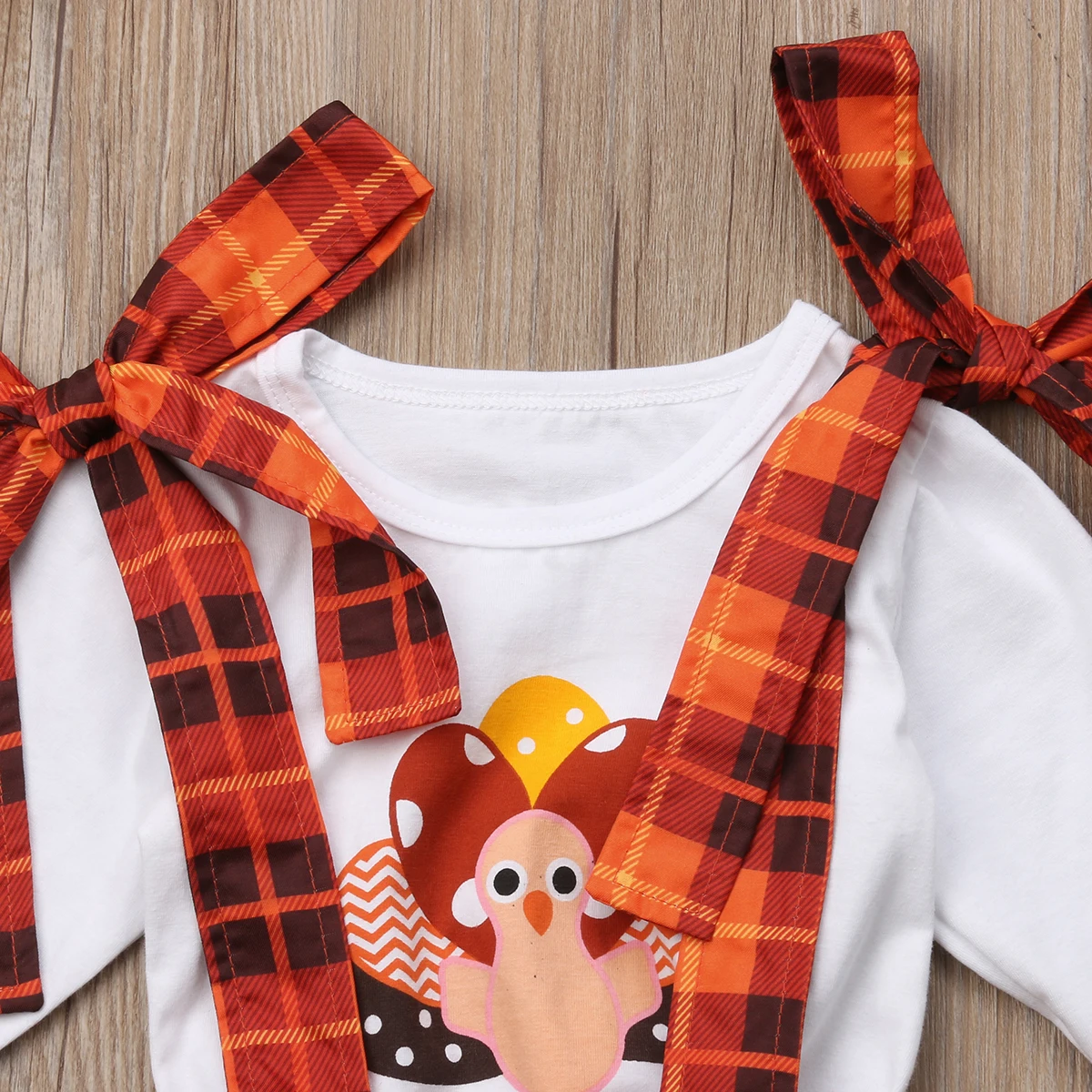 Thanksgiving Kids Toddler Baby Girls Dresses Outfit Ruffled Sleeve T-Shirt+Turkey Print Strap Skirt Fall Clothes Set