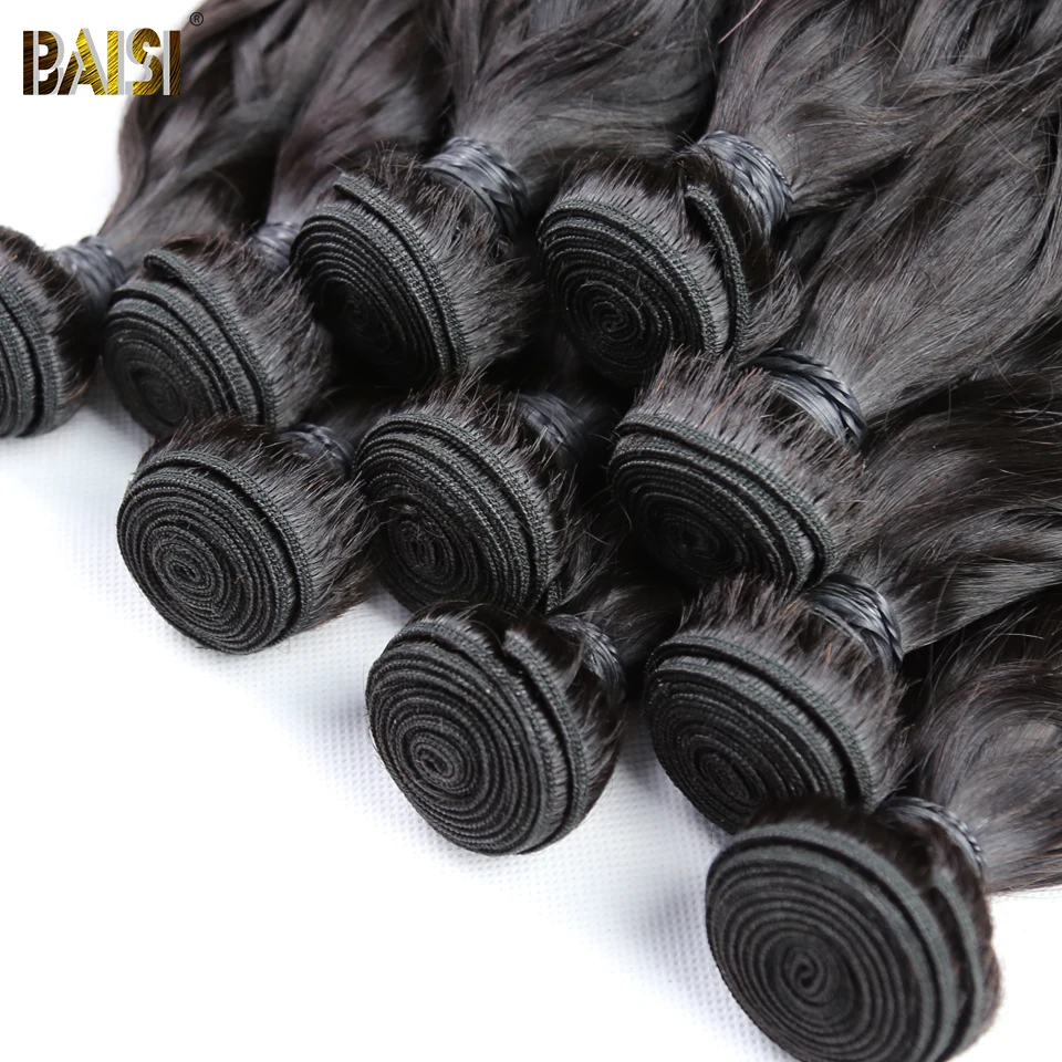 BAISI волосы бразильская холодная завивка пучки волос Remy человеческие волосы 10 пучков
