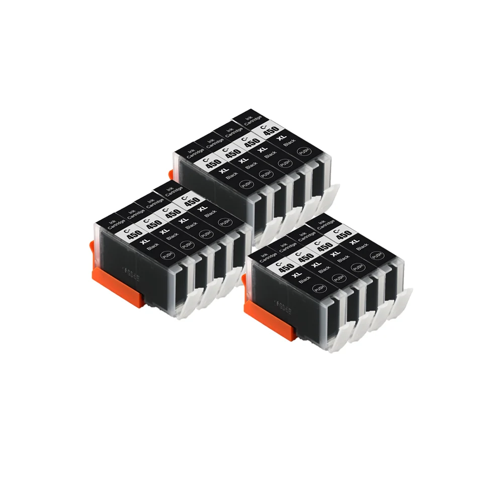 12 x BLACK Совместимый PGI 450 BK Черный чернильный картридж для принтеров CANON PIXMA MG5440 MG5540 MG5640 MG6340 MG6440 MG6640 MG7140 - Цвет: 12 x BLACK