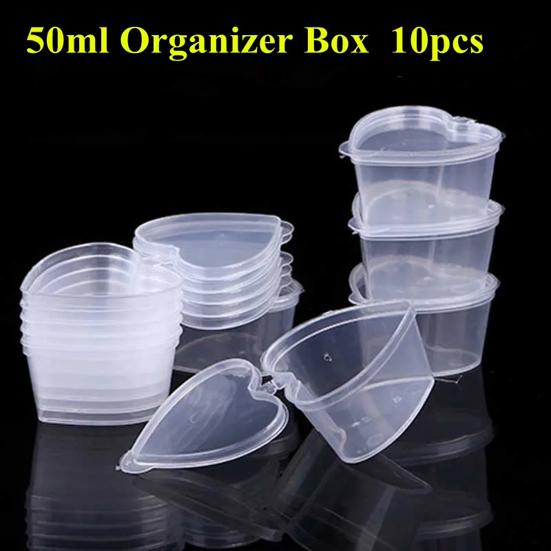 

10PCS 50ml Storage Container Organizer Box With Lid For Playdough Slime Mud Light Clay GPD8451