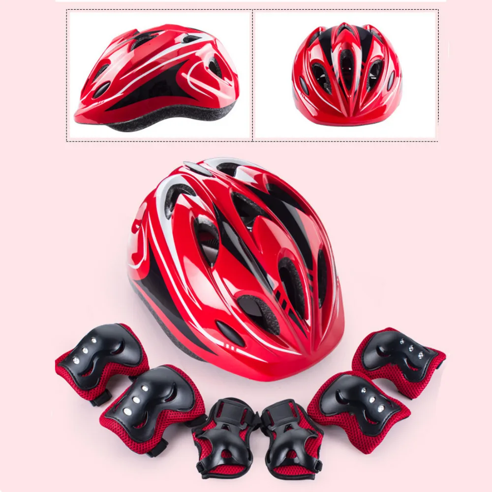 7 шт./набор, велосипедный шлем, детский, самобалансирующийся, велосипедный, роликовый, на колено, на запястье, для скейтборда, на шлем,, велосипедный шлем для детей