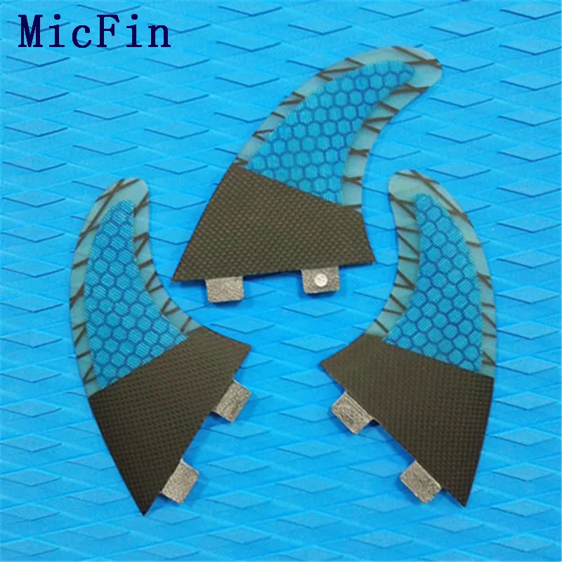 Синий Micfin FCS G5 Fin Surf стекловолокна сотовой углеродного плавники Quilhas 3 шт./компл. Средний размер pranchas де серфинга fcs серфинг ласты - Цвет: Синий