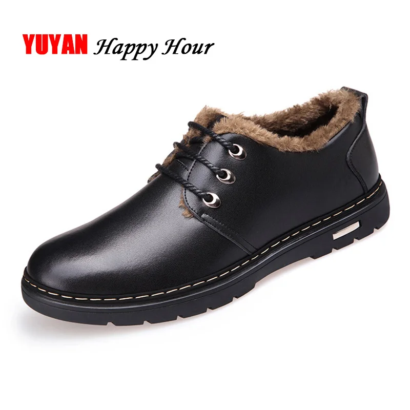 

2019 Winter Shoes Men Soft Leather Shoes Warm High Quality Flat Casual Shoes Men Cotton Footwear Black KA442