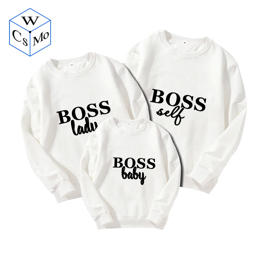 Семейные комплекты Boss Self/леди босс/Boss толстовки для малышей пуловеры подходящая