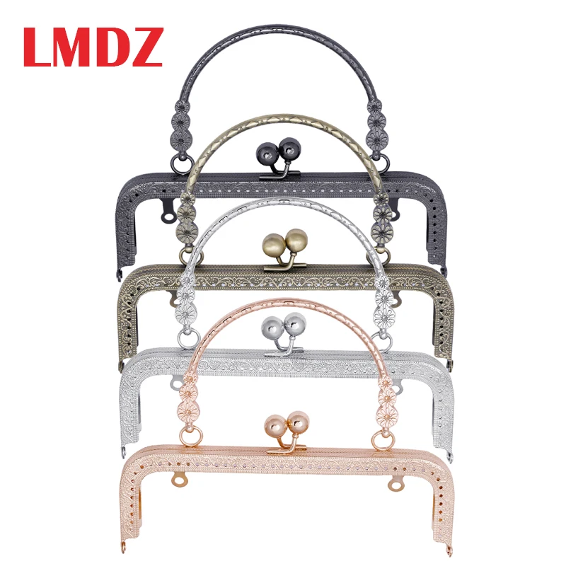 Metal Frame Kiss Clasp Lock Arch for Sewing Handbag Purse Coins Bag 20cm x 15cm Bronze