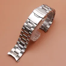 Reemplazo de la Correa de Pulseras de acero Inoxidable extremo Curvo Sólido Enlace 18mm 20mm 22mm hombres reloj de acero de Alta Calidad Entrega rápida