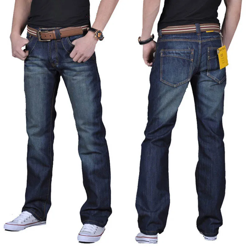 2018 Spring and Autumn new Large size jeans Male Loose Straight waist trousers Large Pocket Casual pants Size 28-42 44 46 48