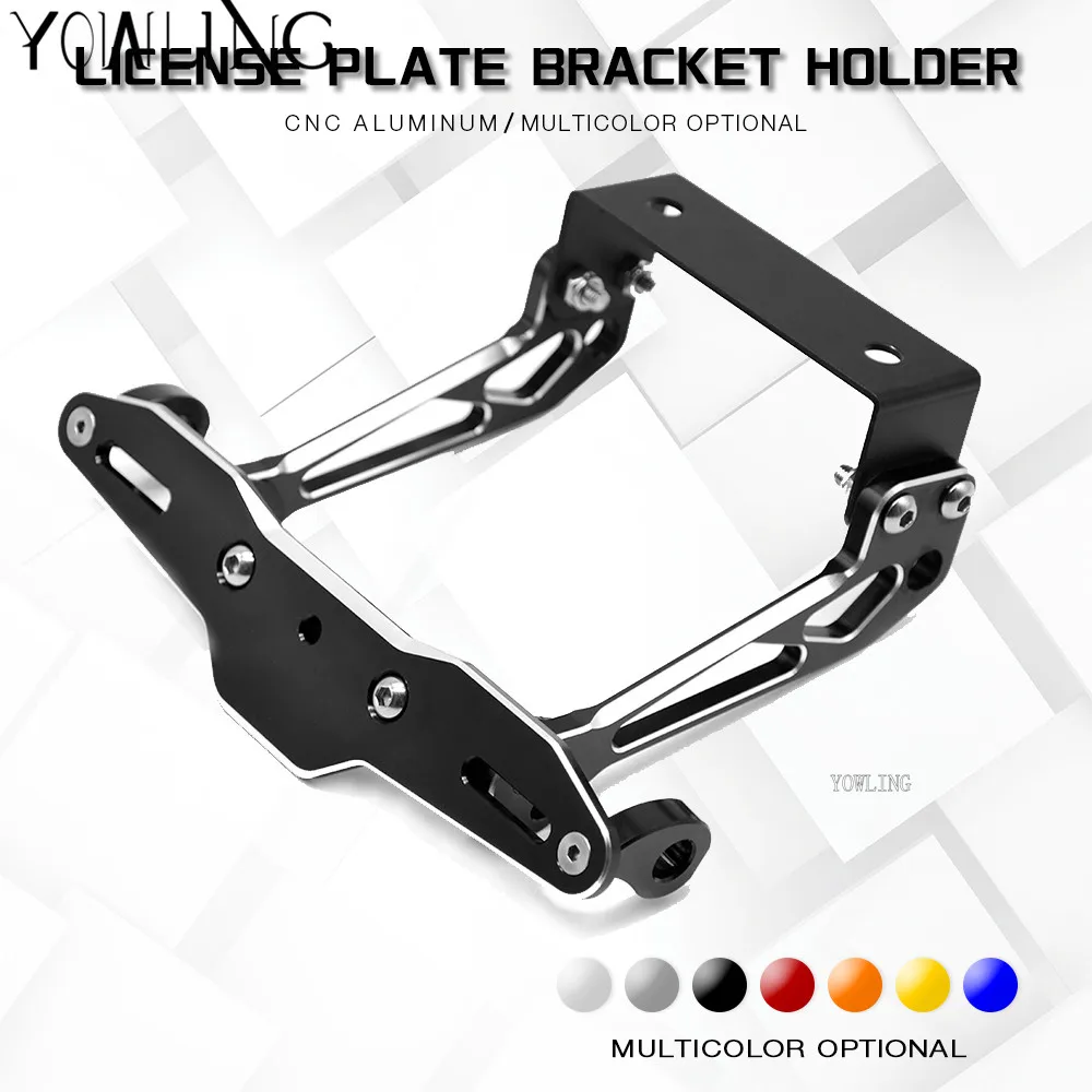 Motorcycle Adjustable Angle Aluminum License Number Plate Frame Holder Bracket For YAMAHA YZF R1 R3 R6 R15 R25 FZ6 MT-07 MT 07