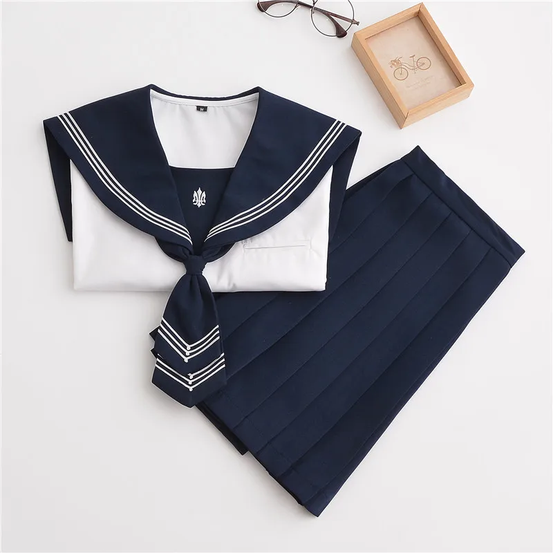 Популярная школьная форма для девочек, рубашка с короткими рукавами, плиссированная юбка с галстуком, комплекты японской корейской школьной формы, косплей, студенческий Jk, Костюм Моряка