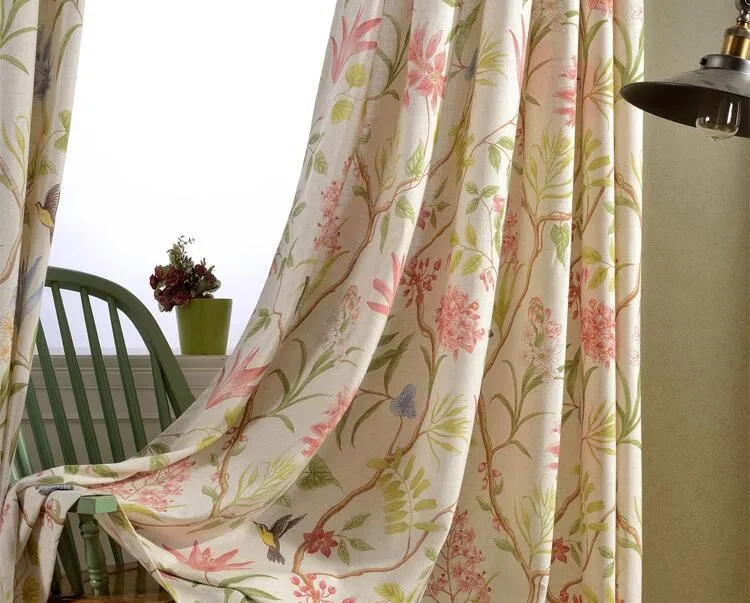 Fashion American Style Window Blakout Curtain for Living Room Bedroom Kitchen Treatments Cotton Linen Fabric Draperies