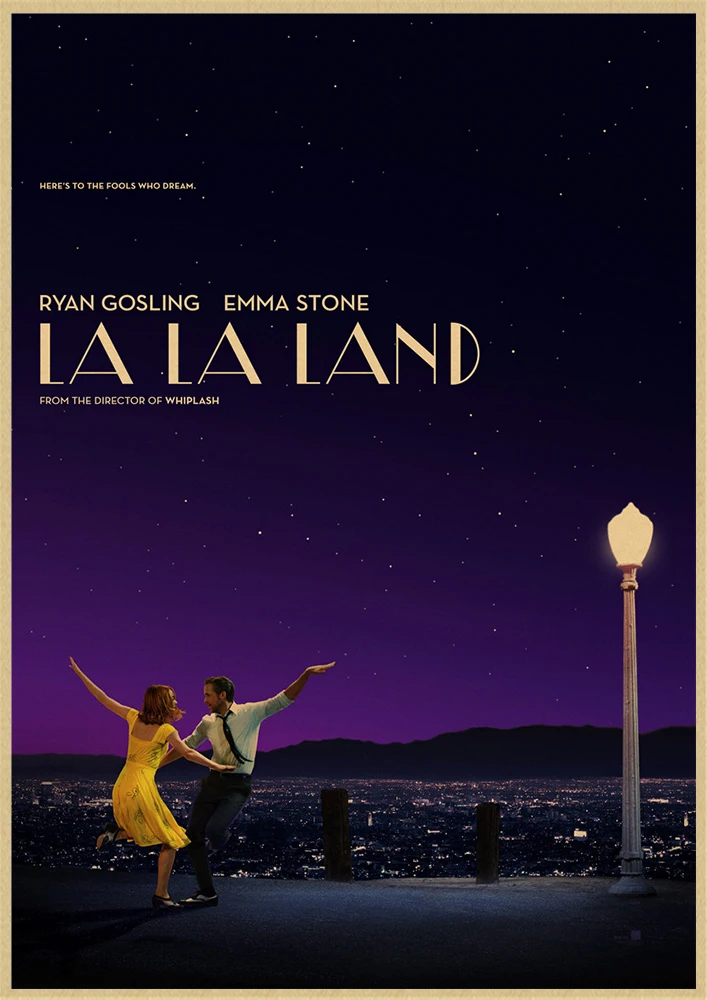 LA LAND фильм плакат из крафт-бумаги плакаты настенные наклейки домашний декор домашний художественный бренд - Цвет: Золотой