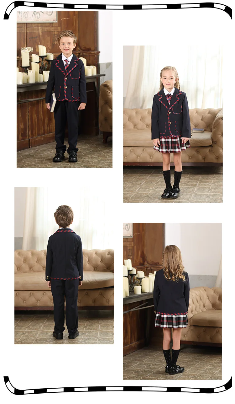 Детская школьная форма костюмы мальчиков и девочек школьная форма свитер верхняя одежда, куртка класс студент одежда детская одежда D-0510