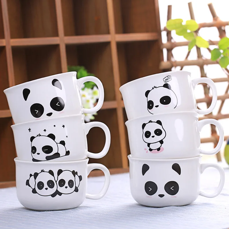 

New Pattern Creative Cute Panda 250ml Ceramic Mug Cartoon Milk Coffee Mug