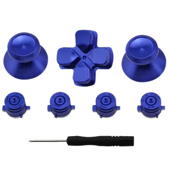 

2019 Replacement Full set Dualshock Metal Dpad+Joystick Cap+Bullet Buttons Aluminum Key Buttons Mod Kit for PS4 Controller