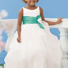 Платье-линии цветы детские платья пояса-line с бантом цветы для подружек невесты платье складки-линии маленькие белые платья LD1653