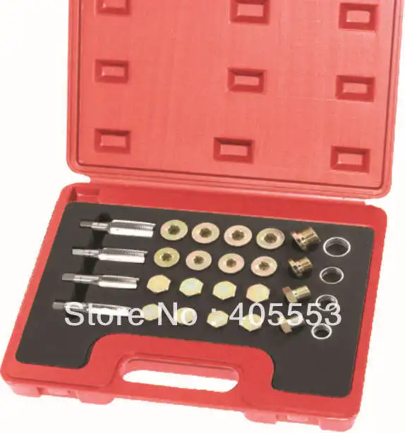 2017 NEW 24PC OIL PAN THREAD REPAIR KIT SET SUMP DRAIN PLUG REPAIR KIT
