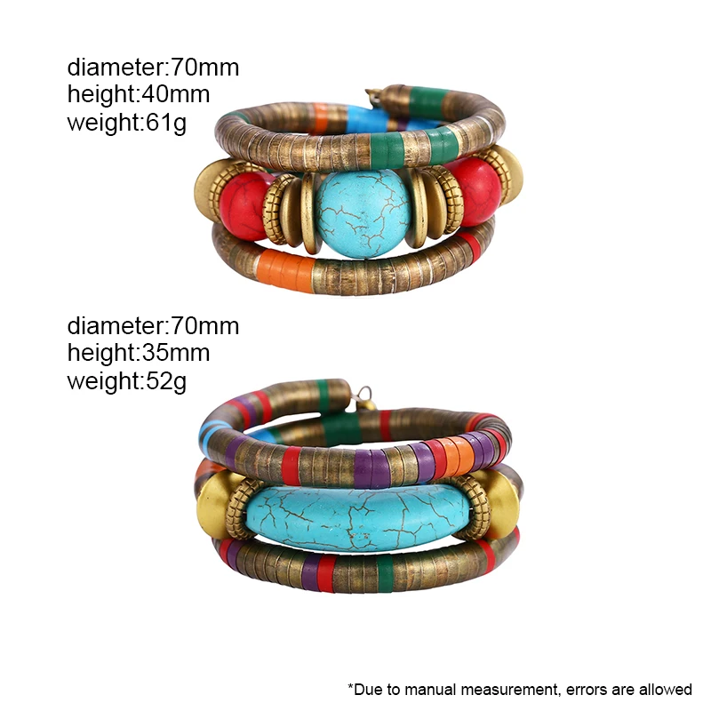 HOCOLE Natural Stone Colorful Snake Bangle Bracelets For Women Vintage Multilayer Metal Bracelet Jewelry Indian bangle bracelet stone bracelet snake bangle bracelet