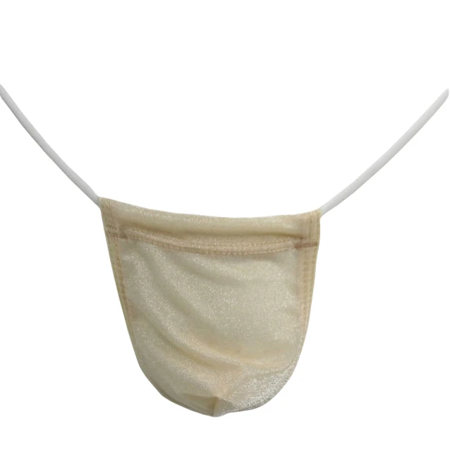Buy 2017 mens sexy string pouch thong Shiny Sheer mini pouch a bit C thru from