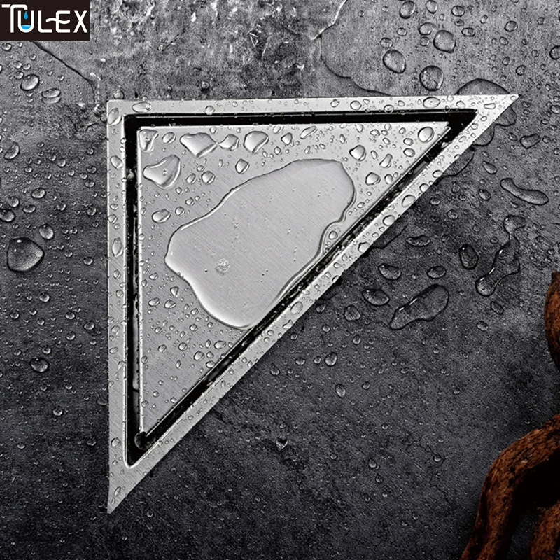 

TULEX Floor Drain Shower Drain Stainless Steel Triangle Bathroom Invisible Corner Floor Waste Drainer Excellent Quality