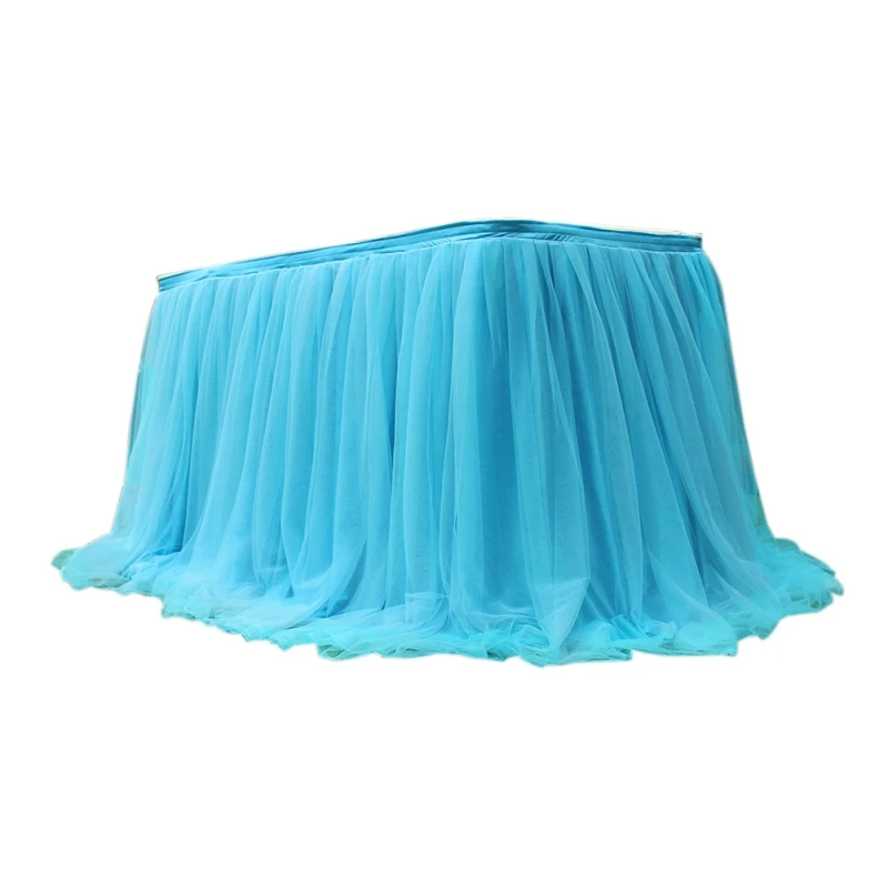 Tutu Tulle table skirt эластичная сетка тюль столовая скатерть для свадебной вечеринки украшение стола домашний текстиль аксессуары - Цвет: K