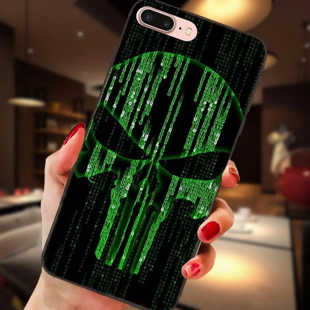 Мягкий чехол для телефона Comic Black Каратель логотип Apple iPhone 4 4s 5 5S SE 6 S 7 8 Plus X XS Max