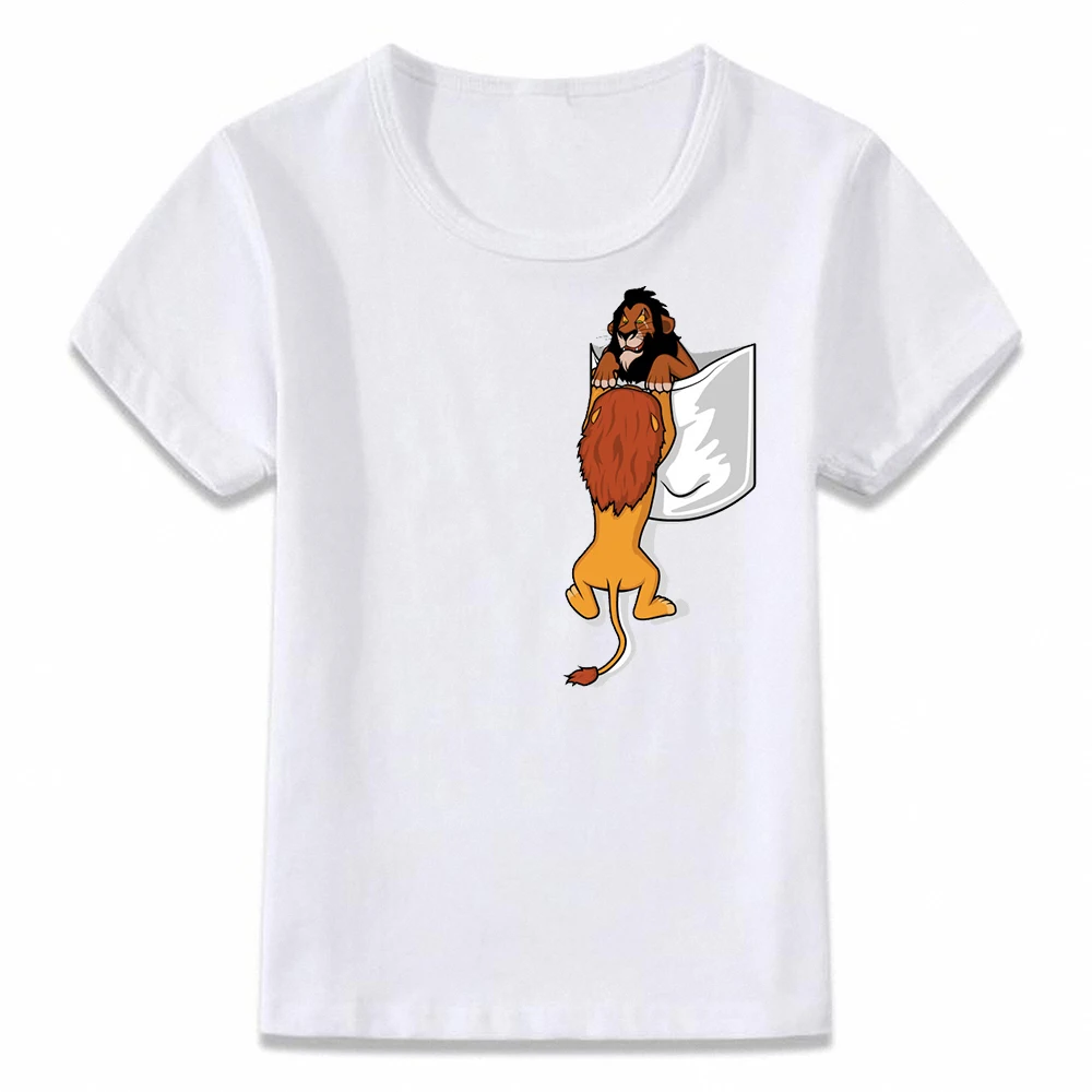 

Kids Clothes T Shirt Pocket Tees The Lion King Scar Betrays Mufasa T-shirt for Boys and Girls Toddler Funny Shirts dHKP2000