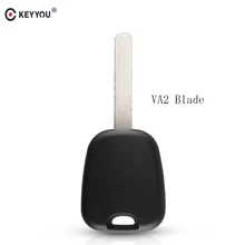 Keyyou carcaça de chave de carro, transponder, capa de substituição para citroen c1 c2 c3 multiiel uncut va2, chave original