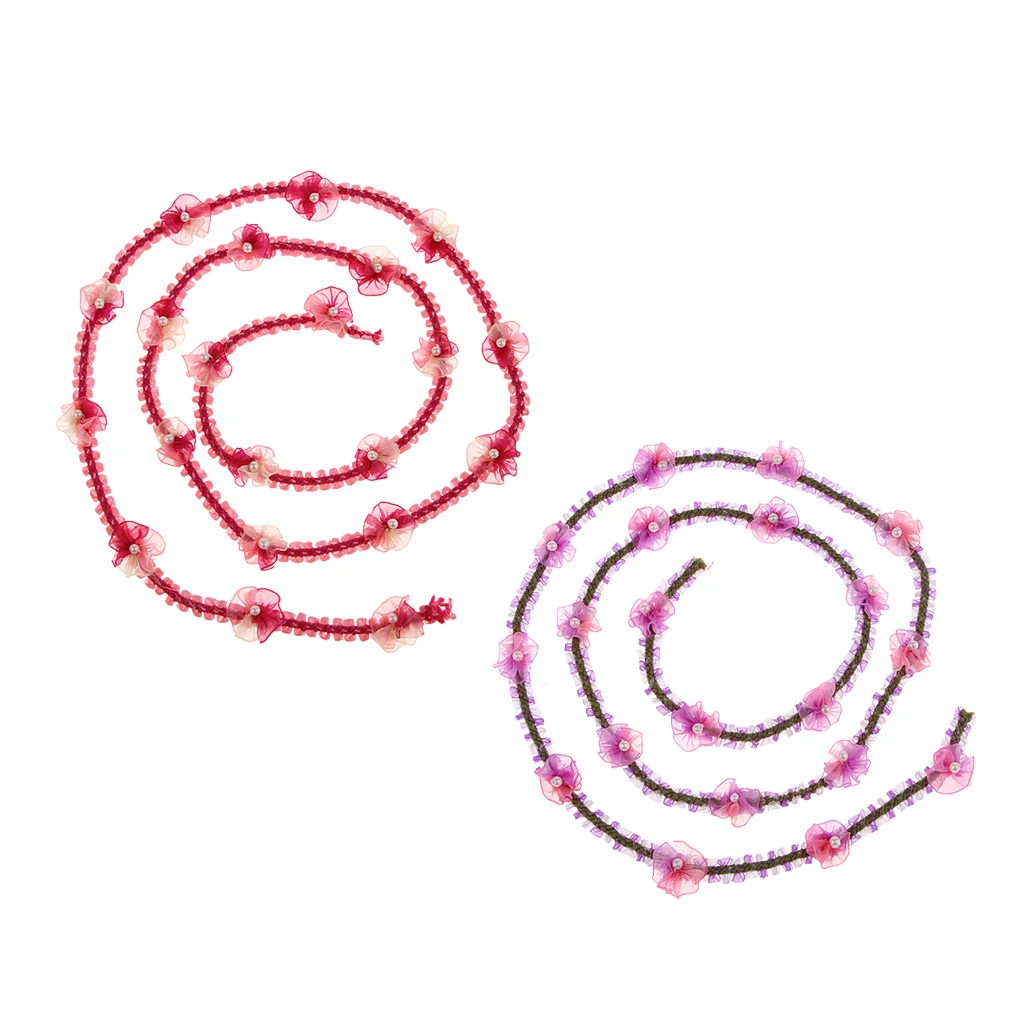 1 Yard 13mm Pleated Chiffon Organza Ribbon Flowers Lace Trim Applique Accessories for DIY Sewing on Clothing Dress Stage Costume