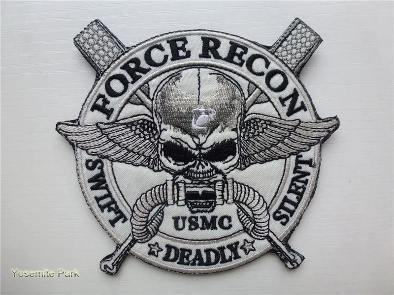

USMC Force Recon Swift Silent Deadly Patches hook&loop coat MILITARY Morale U.S. Marine Corps armband Tactical army for vest
