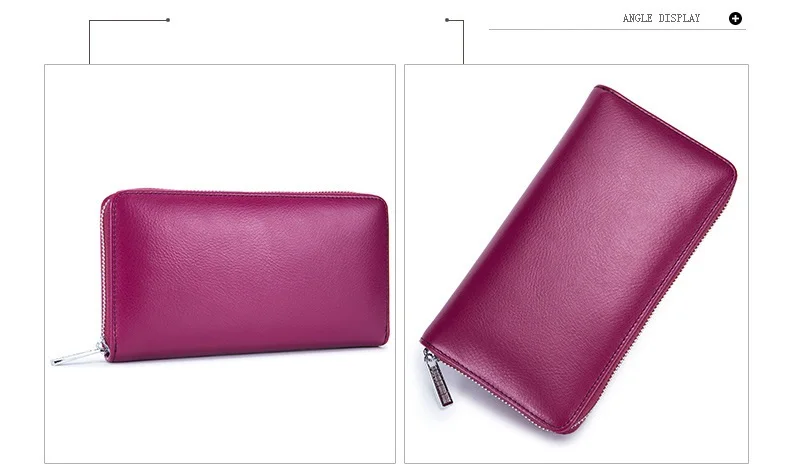 Коричневый цветной кошелёк многово места для мужщин и женщин Кожаный мужский деловой кошелёк большого объёма Красивый женский кошелёк для карты