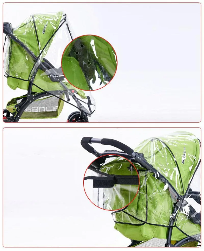 2017 New High Landscape Baby Carriage Zipper Rain Cover Baby Trolley Can Be Lying Rain Covers Baby Pram Umbrella Rain Case11