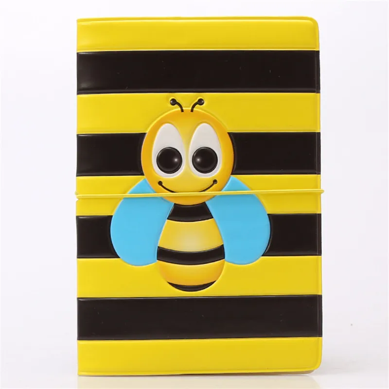 

Fashion 3D PVC Passport Cover ID Credit Card Cover Cartoon Cute Yellow Bee Pattern Business Card ID Holders For Travel Case