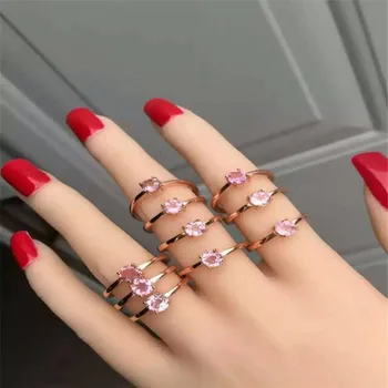 

KJJEAXCMY fine jewelry S925 silver inset natural tourmaline mini 1 gem female ring inlaid to order wholesale.