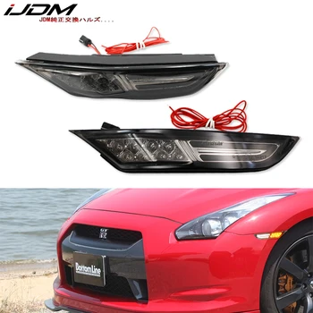 

iJDM High Power White/Amber LED Side Marker Lights For 2007-2018 Nissan GT-R R35 parking lights or DRL on Turn Signal Lights LED