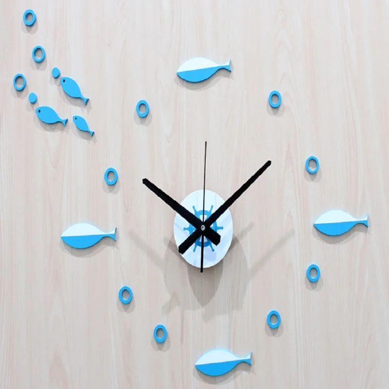 Настенные часы Saat рыбы Self-клейкие Reloj duvar saati Horloge de сравнению клок кухня дома | Дом