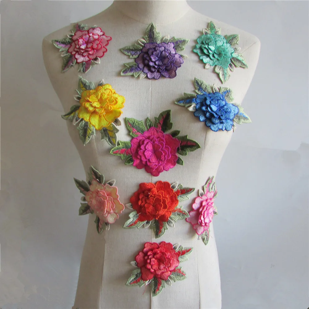 

10 kind of color select Embroidered Lace Collar Venise Applique Embroidery Sewing on Patches DIY Clothing Accessories 1pcs sell