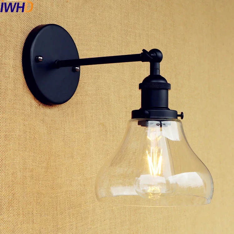 

IWHD Glass Retro Vintage Wall Lights For Home Lighting LED Sconce Edison industrial Wall Lamp LED Stair Light Arandela