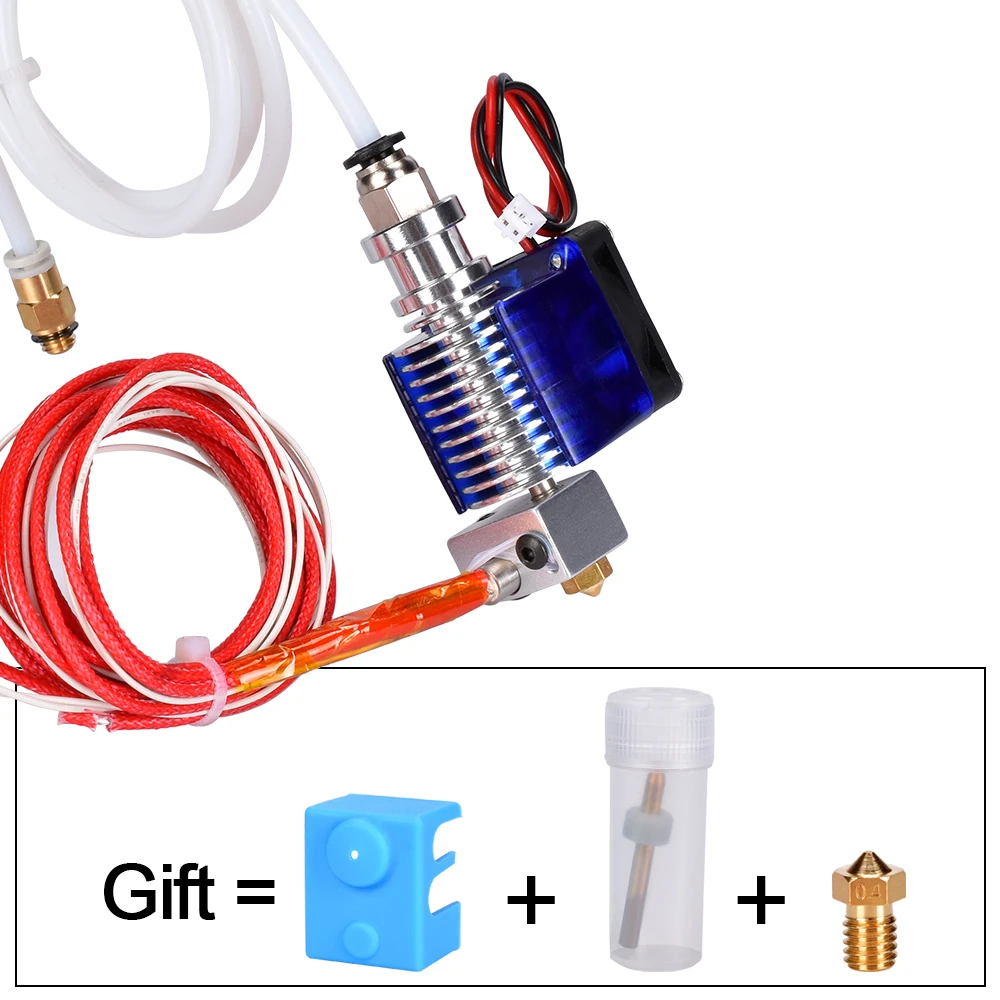 cheap 3D Printer Parts E3D V6 J head Hotend Extruder Kit 1.75 3.0MM Filament Bowden Extruder With Cooling Fan Heater All Metal Teflon